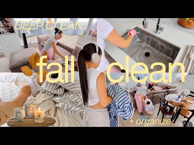 CLEANING MY ENTIRE APARTMENT 🫧 deep cleaning + organizing for fall