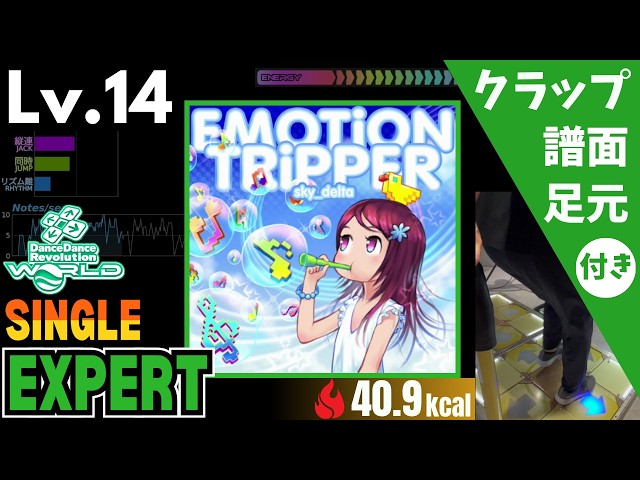 【DDR WORLD】Lv.14 EMOTiON TRiPPER / sky_delta（ESP）【譜面＋足元＋クラップ】