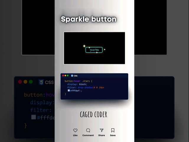sparkle button using css #webdevelopment #html #css #htmlcss #webdesign #tutorials