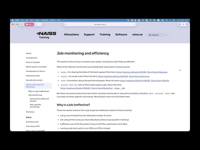 Lecture 6: monitoring jobs and learning about their efficiency