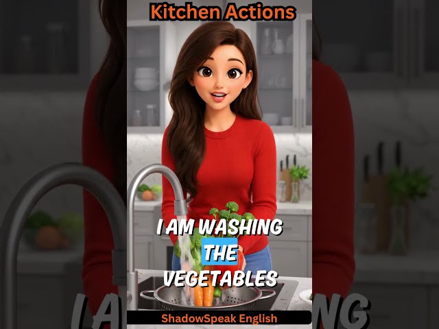 Kitchen Vocabulary in English 🍳 | Learn Everyday Action Verbs