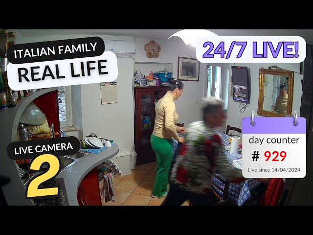 Italian Family Dining Table Live 24/7 - Fixed Camera - Slow TV | CAM 2