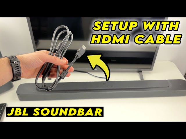 Саундбар JBL: подключение к телевизору с помощью кабеля HDMI.