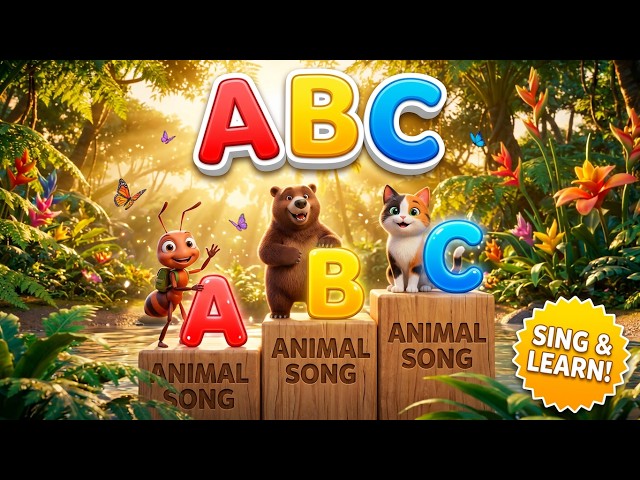 ABC Animal Song for Kids 🐾 Learn Alphabet A-Z with Fun Animals | Pop Kids Nursery Rhymes