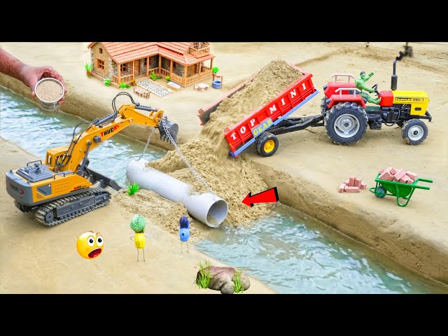 DIY Mini Tractor Builds Underground Water Pipe | Village Water Supply Project | @topminigear