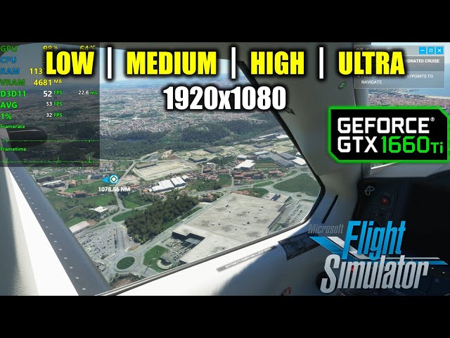 GTX 1660 Ti | Microsoft Flight Simulator 2020 - 1080p - Low, Medium, High, Ultra