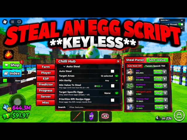 🥚Steal an egg Script *KEYLESS* (Auto Steal,Insta Steal,Auto Rift,) OP