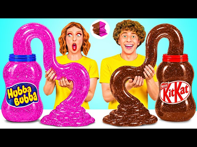 Bubble Gum vs Chocolate Food Challenge | Awesome Kitchen Tricks by BaRaDa Challenge
