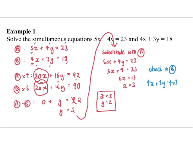 Solving Linear Simultaneous Equations - Transition from GCSE to A Level Mathematics