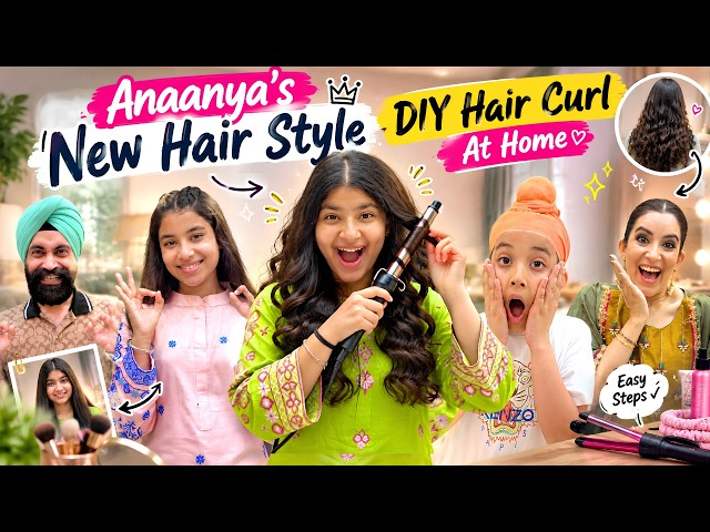 Anaanya’s New Hair Style - DIY Hair Curl At Home | RS 1313 VLOGS | Ramneek Singh 1313