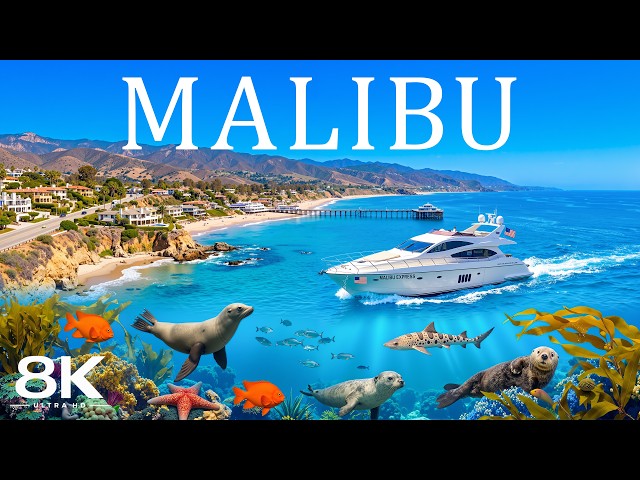Malibu 8K 🇺🇸 Zuma Beach, Point Dume & California’s Pacific Coast | Relaxing Deep House