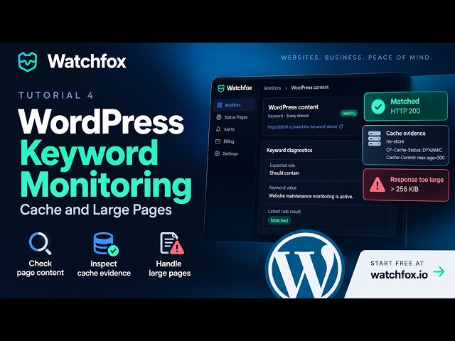 WordPress Keyword Monitoring: Cache & Large Pages | Watchfox