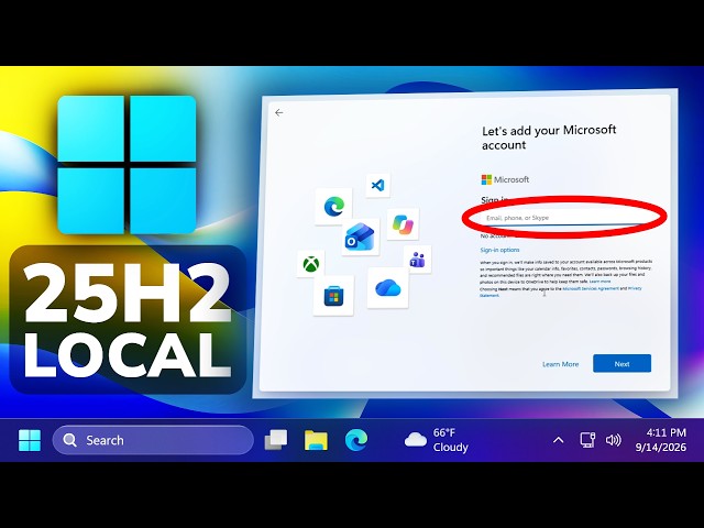 New Windows 11 25H2 Skip Microsoft Account Method (2026)
