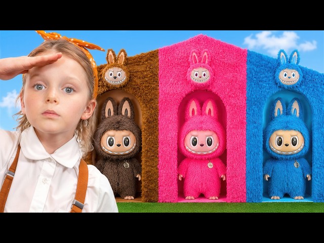 Three-Color Labubu Playhouse Decorating Challenge! 🎨