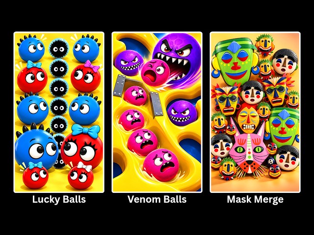 Lucky Balls, Venom Hungry Balls & Mask Merge Gameplay Walkthrough 😍🤤🎭💩🤓🥵