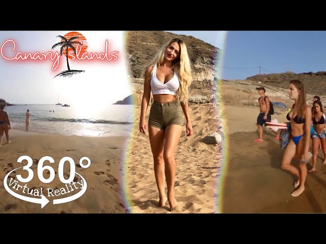VR360° Video, Beach Walk. Gran Canaria, Spain. Oculus Quest 2. #vrgirl #360