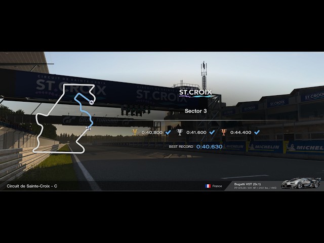 GT7 - Sector 3 - Circuit de Sainte-Croix - Layout C - Circuit Experience - Bugatti VGT GR1 - 🏆