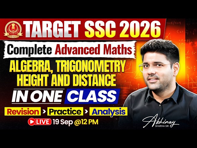 Complete Advance Maths in One Class | SSC Exams 2026 | Maths by Abhinay Sharma