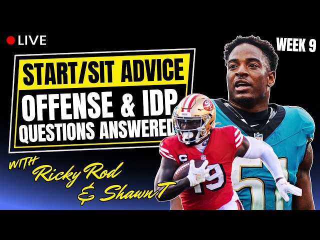 NFL Fantasy Football Starts/Sits Q&A | Week 9 News, Notes, + IDP Advice!