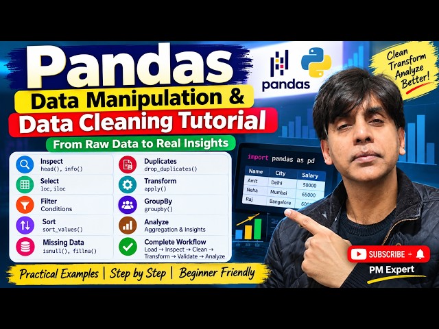 Pandas Data Manipulation & Data Cleaning Tutorial | Python Pandas for Data Analytics