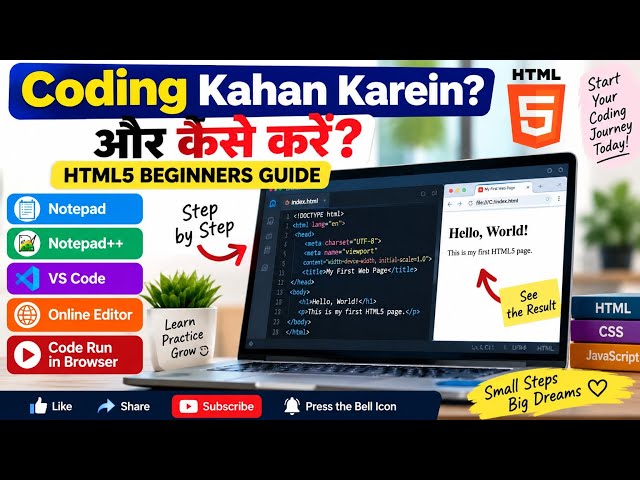 Coding Kahan Karein Aur Kaise Karein? | HTML5 Coding for Beginners 💻 | Complete Guide