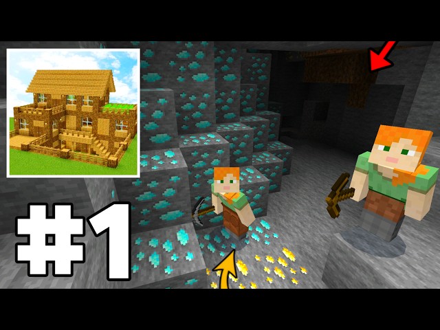 Block crazy multiplayer gameplay ep 1 - village, temple & HOW TO FIND DIAMONDS 😭💎💎