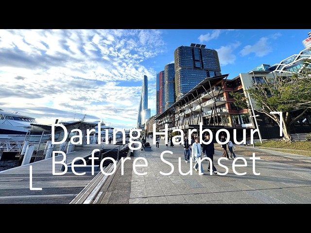 Explore Darling Harbour Sydney Australia Before Sunset | 4K Walking Tour