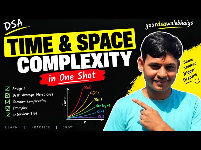 Time and Space complexity in one shot // DSA series // yourdsawalebhaiya 