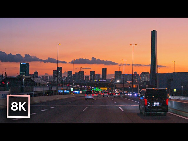 Twilight Drive into Tokyo 🌆 / 8K 60fps HDR / Relaxing Lofi Beats