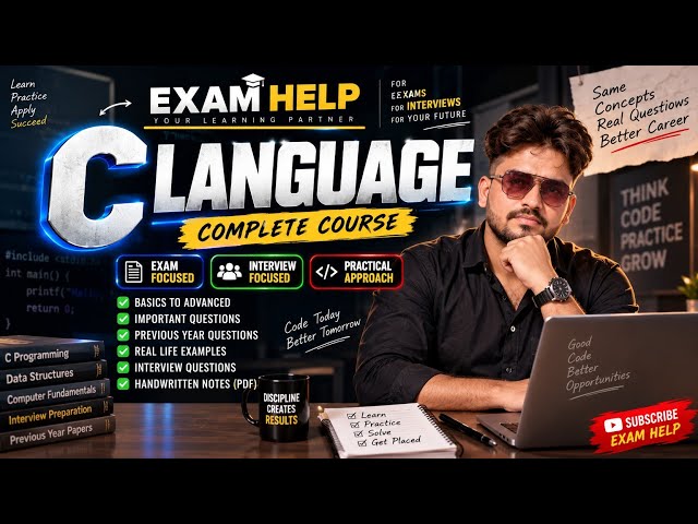 C Programming Roadmap 2026 🔥 | Complete C Language Course | Beginner to Advanced | Exam + Interview