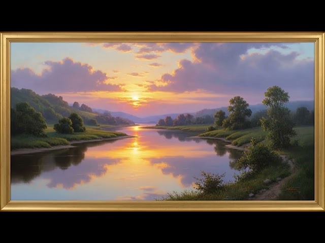 Immersive Nature Art: A Peaceful River Escape