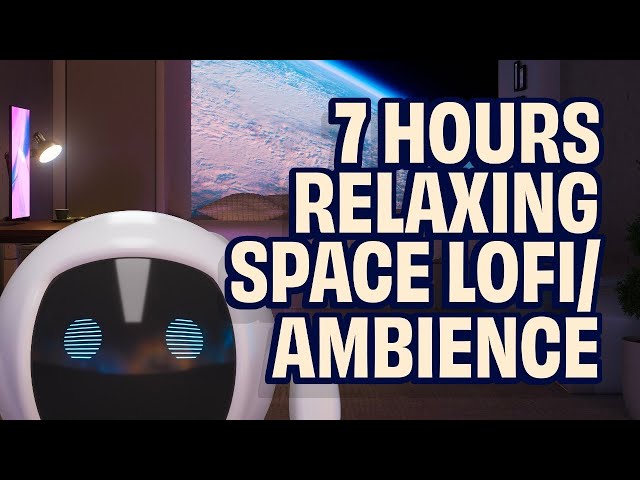 6 Hours of Relaxing Robot Office Ambience 🌍🤖 | Cute Robot's Daily Activities Above Earth