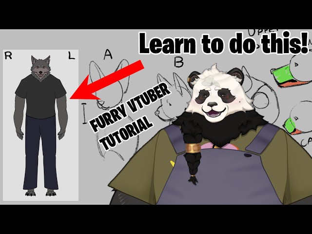 How to DRAW a FURRY VTUBER - Tutorial + Free Guide Base