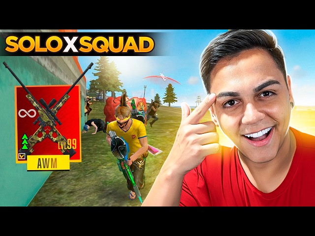 THE POWER OF TWO MAXED-OUT LEVEL 99 AWMS SOLO VS SQUAD IN FREE FIRE