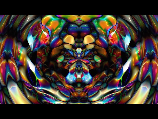 Psychedelic Cellular Rainbow 4K UHD Trippy Ambient TV Background Visuals | No Sound