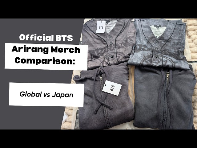 Official BTS Arirang Merch Comparison: Japan vs. Global (Member Jersey & Hoodie)