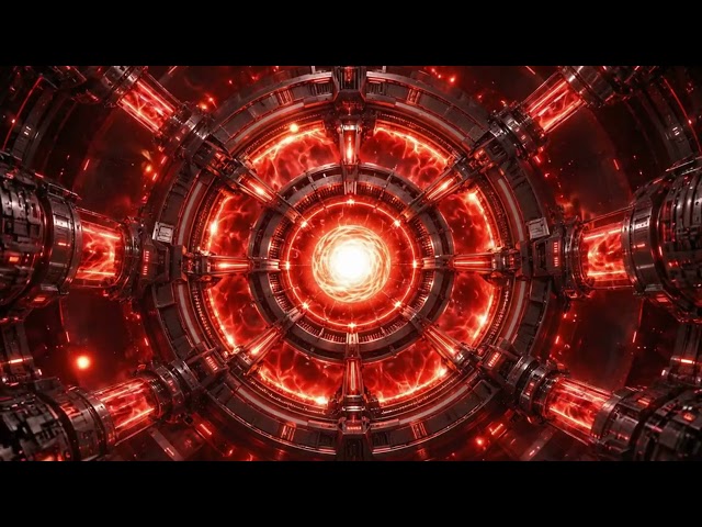 Red Reactor Core VJ Loop | Futuristic Energy Tunnel