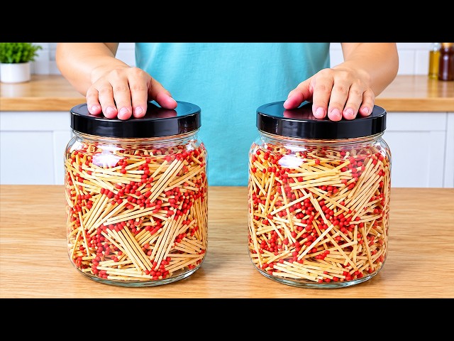 Billions of people don't know this secret 😱! Put matches in a glass jar… A great idea!