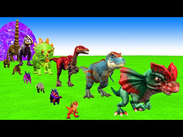 Paint Animals Dinosaur T Rex Herbivores and Carnivores Dinosaurs Fountain Crossing Animal Cartoon