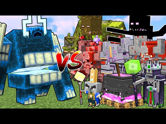 TWISTED WARDEN vs ALL MINECRAFT DUNGEONS BOSSES (Minecraft Mob Battle)