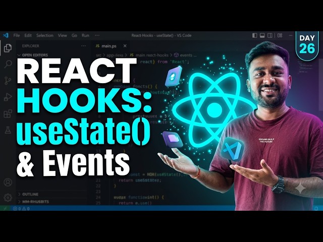 (Day 26) React Hooks for Beginners 🚀 | Master useState() & Events