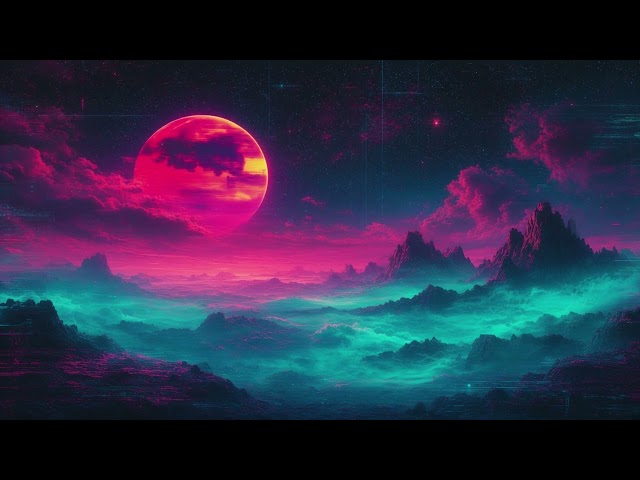 Neon Alien Landscape Pink Planet Seamless Loop 4K No Copyright