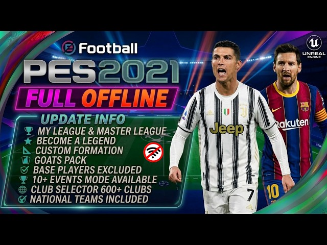 PES 2021 Mobile Offline Big Update | Master League, New Become A Legend Mode, My League & Commentary