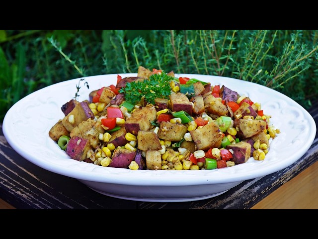 Easy Corn and Sweet Potato Hash