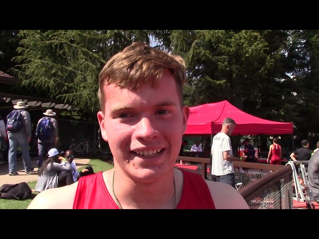 Joshua Widdows of Biola 1st Place Men's 400 Hurdles Section 1 at Stanford Invitational