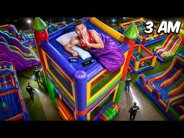 We Survived 100 OVERNIGHT Challenges in an Inflatable City