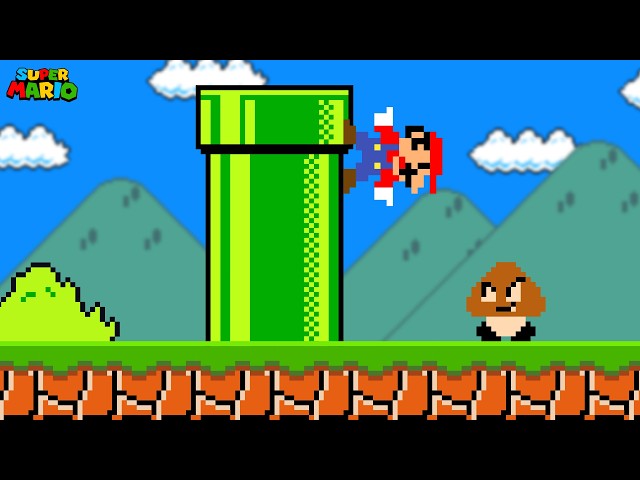 Super Mario Bros., but Mario Never Leaves the Ground!