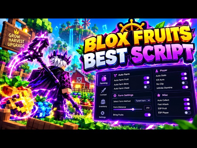 🔥 Blox Fruits Script (Keyless) – Auto Farm, Fast Attack, Sea Event, Spawn Fruit, Mastery and More!