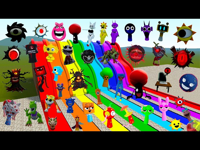 FUNNY SLIDE EVOLUTION OF MR SUN & MISS SPRUNKI INCREDIBOX COOL AS ICE SPARTAN KICKING in Garry's Mod