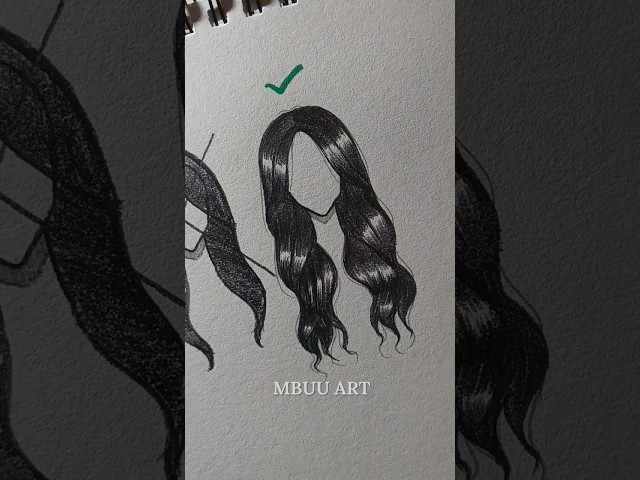 Drawing girl Hair tutorial✏️ #drawing #tutorial #howtodraw #sketch #art #shorts